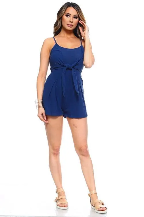 Womens Sleeveless One-Piece Romper Shorts Open Back