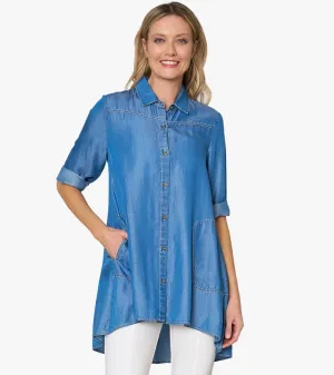 Women's Tencel® Denim Shirt Top Storyteller Tunic