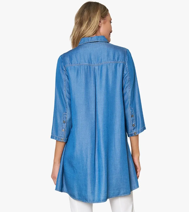 Women's Tencel® Denim Shirt Top Storyteller Tunic