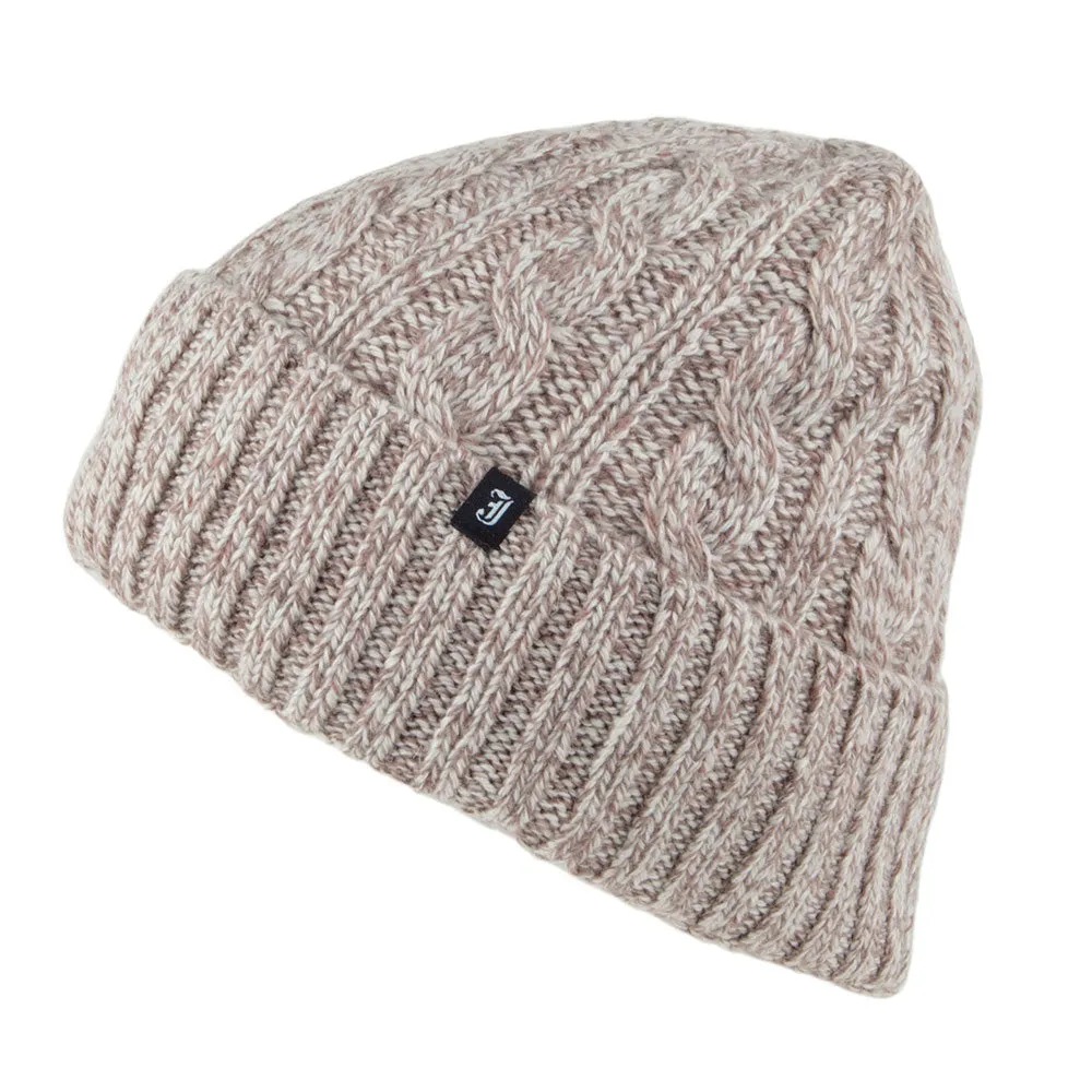 Wool Blend Beanie Hat - Beige