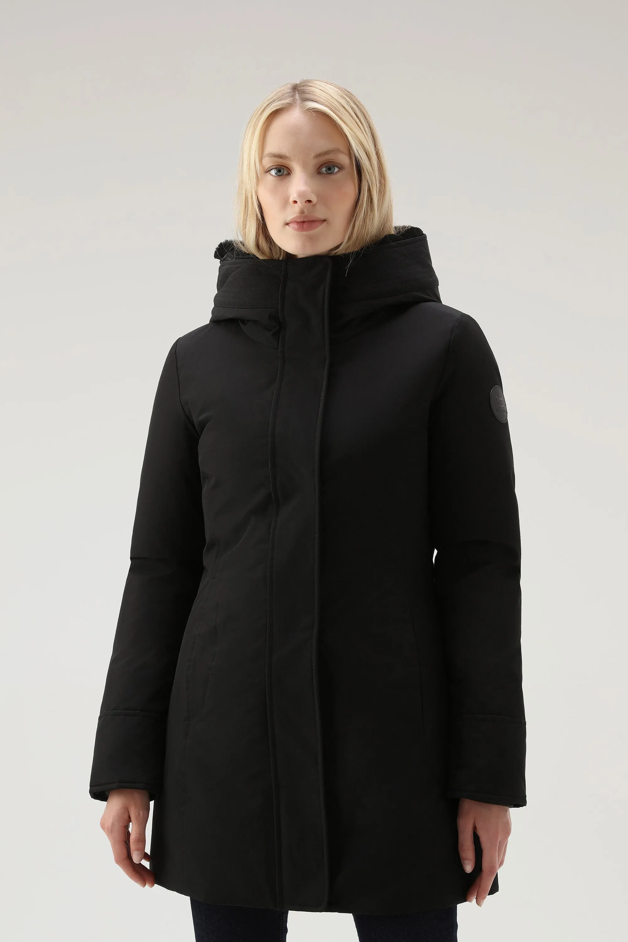 Woolrich Boulder Parka In Pelliccia Sintetica Nero