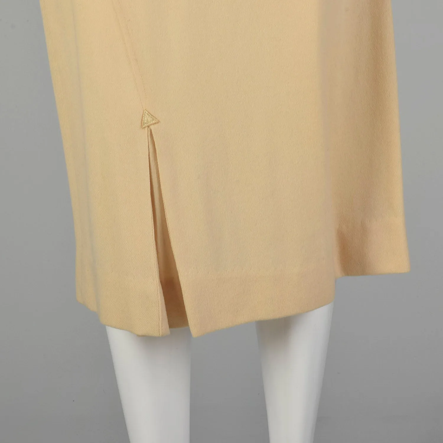 XXS 1950s Cream  Wool Pencil Skirt