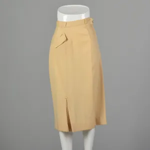 XXS 1950s Cream  Wool Pencil Skirt