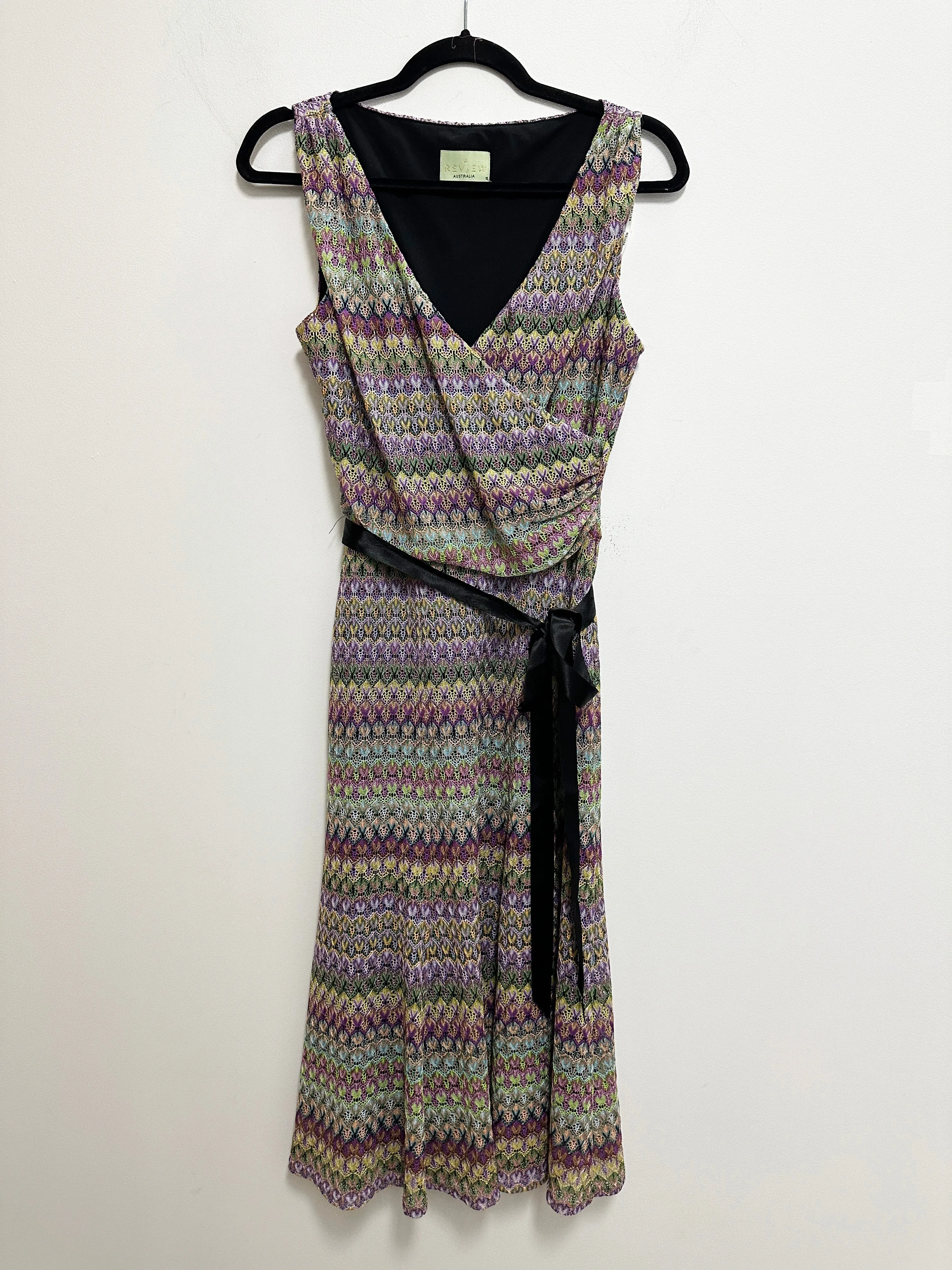 Zig Zag Wrap Dress in Multi