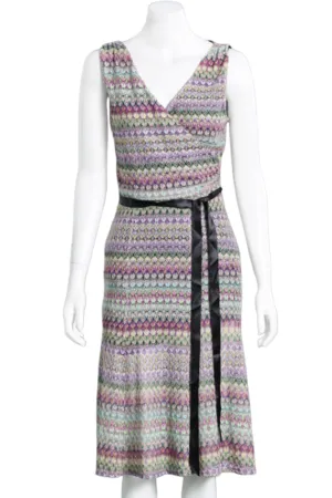 Zig Zag Wrap Dress in Multi