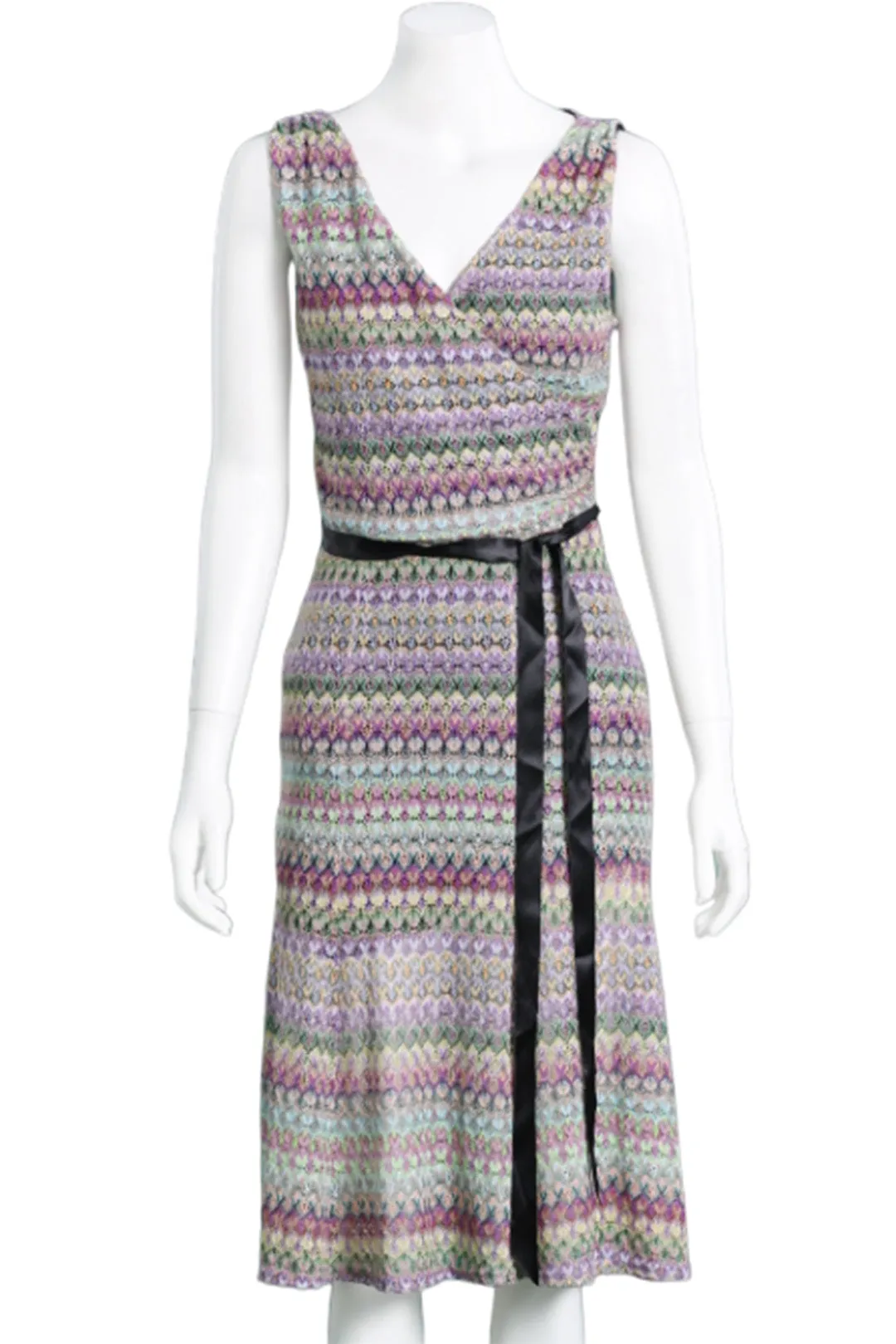 Zig Zag Wrap Dress in Multi