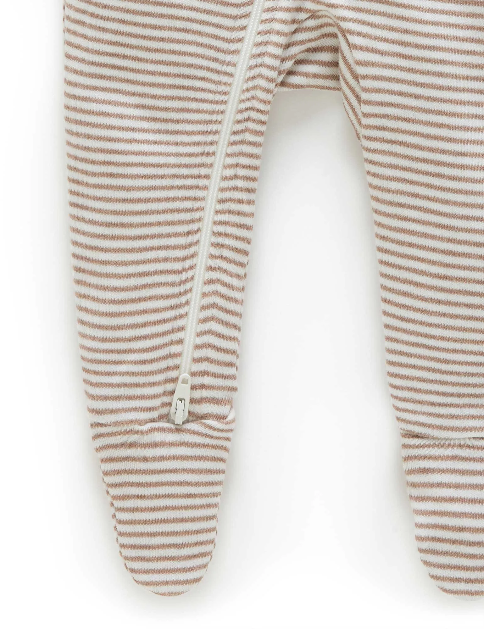 Zip Growsuit - Chestnut Melange Stripe