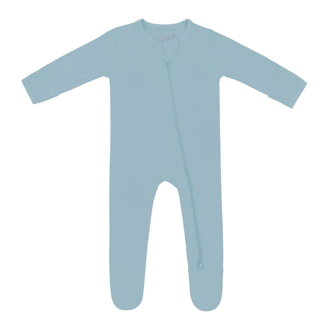 Zipper Footie, Dusty Blue