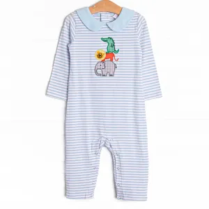 Zoo Pals Applique Romper, Blue